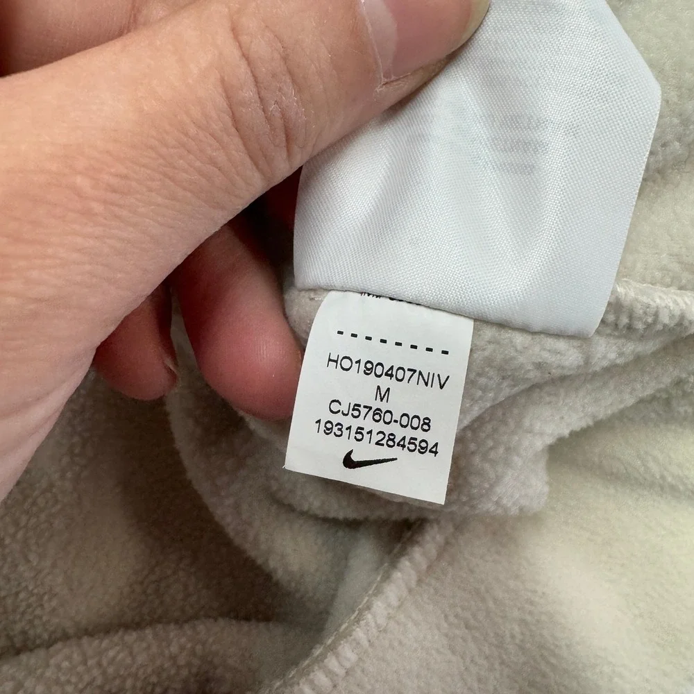 Nike Hoodie Women Medium Cream‎ Fleece CJ5760-008 Pullover Sporty Cozy